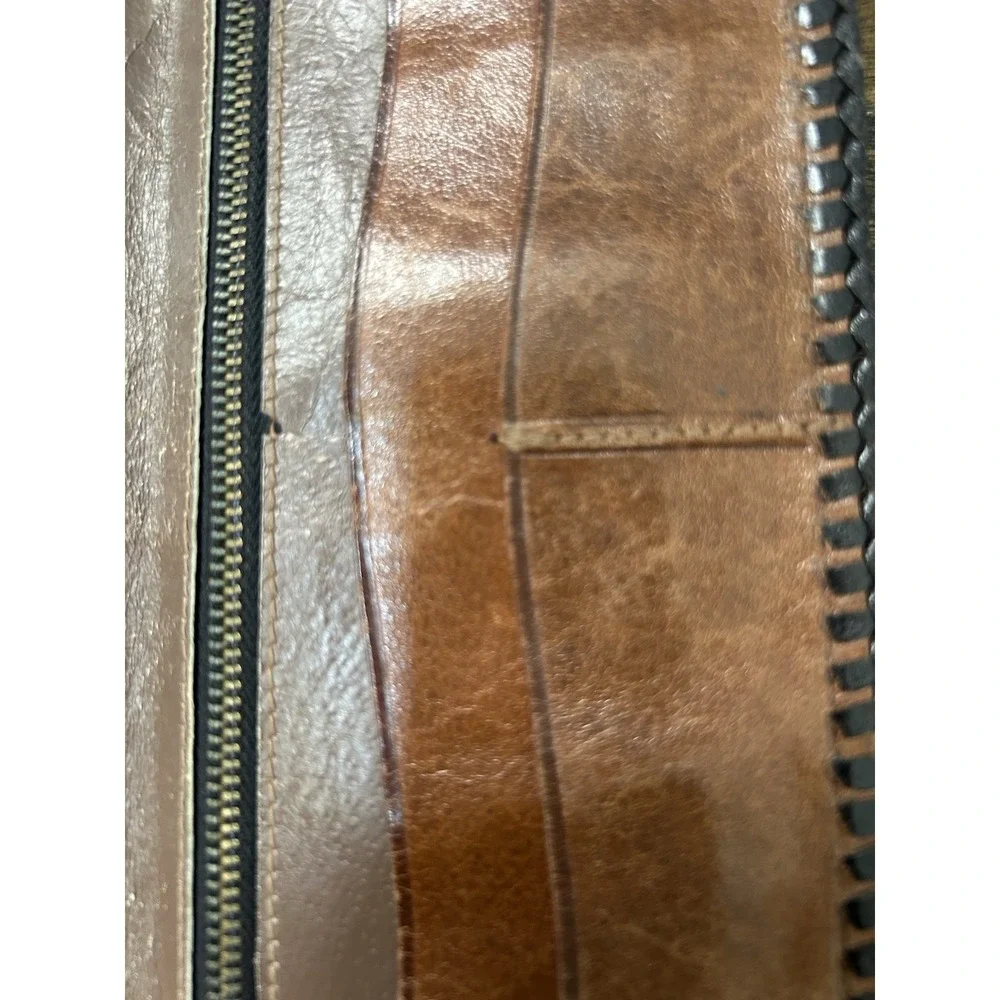 Men's  vintage hand-tooled leather wallet Genuine Leather Hand Made In Mexico